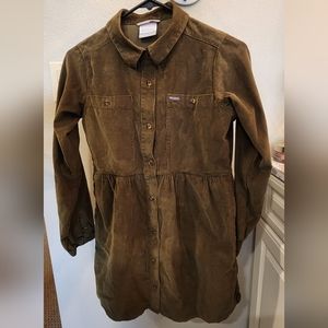 Girls Green Corduroy Dress